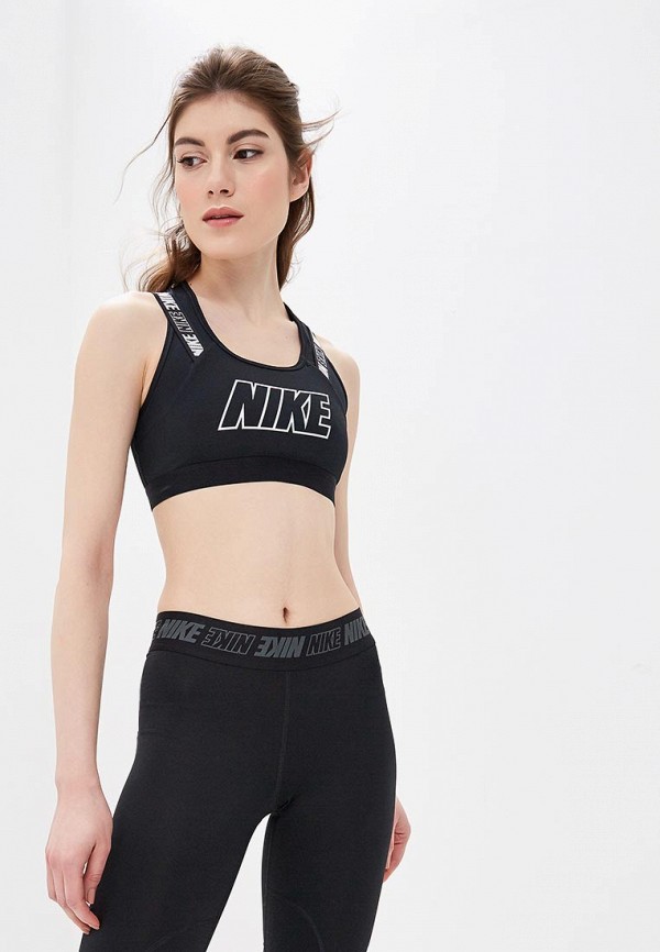 

Топ спортивный Nike, VICTORY COMPRESSION HBR WOMEN'S MEDIUM SUPPORT GRAPHIC SPORTS BRA, Черный