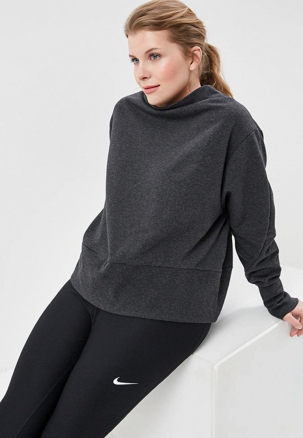 

Свитшот Nike, STUDIO WOMEN'S PULLOVER TRAINING TOP (PLUS SIZE, Серый