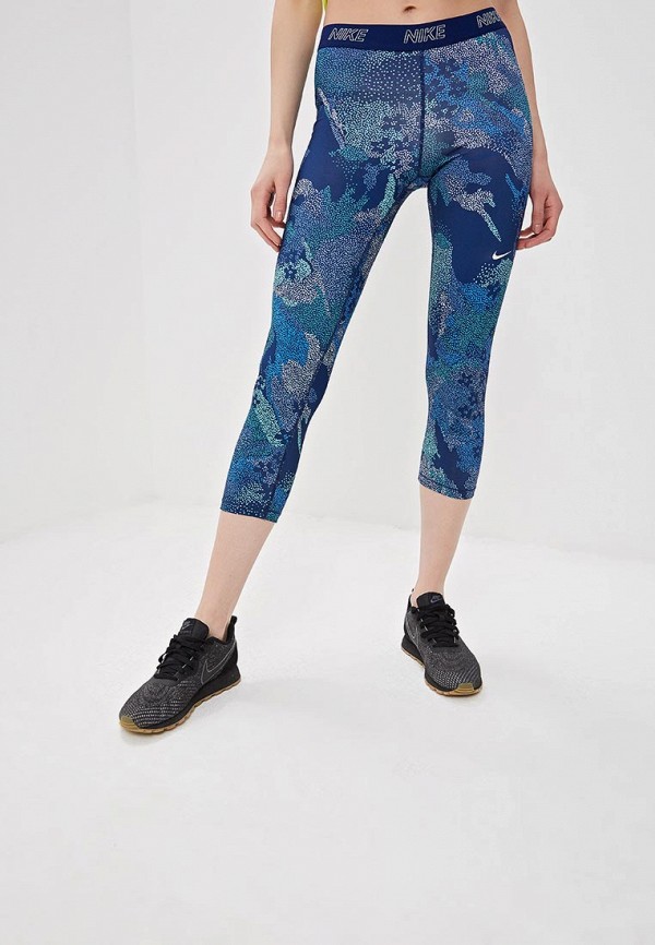 

Тайтсы Nike, WOMEN'S PRINTED TRAINING CAPRIS, Синий