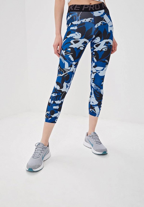 

Тайтсы Nike, PRO WOMEN'S PRINTED CROPS, Синий