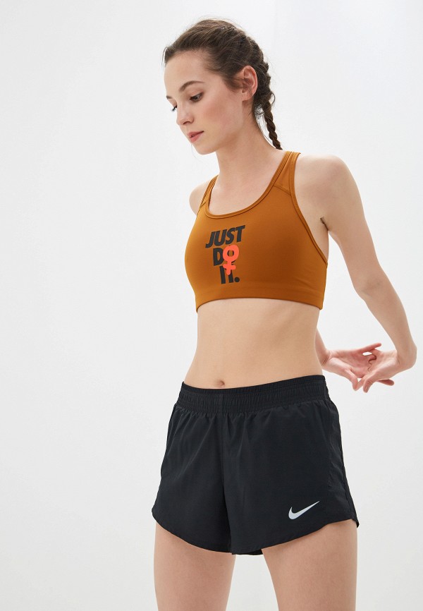 

Топ спортивный Nike, Коричневый, REBEL SWOOSH WOMEN'S JDI MEDIUM-SUPPORT SPORTS BRA