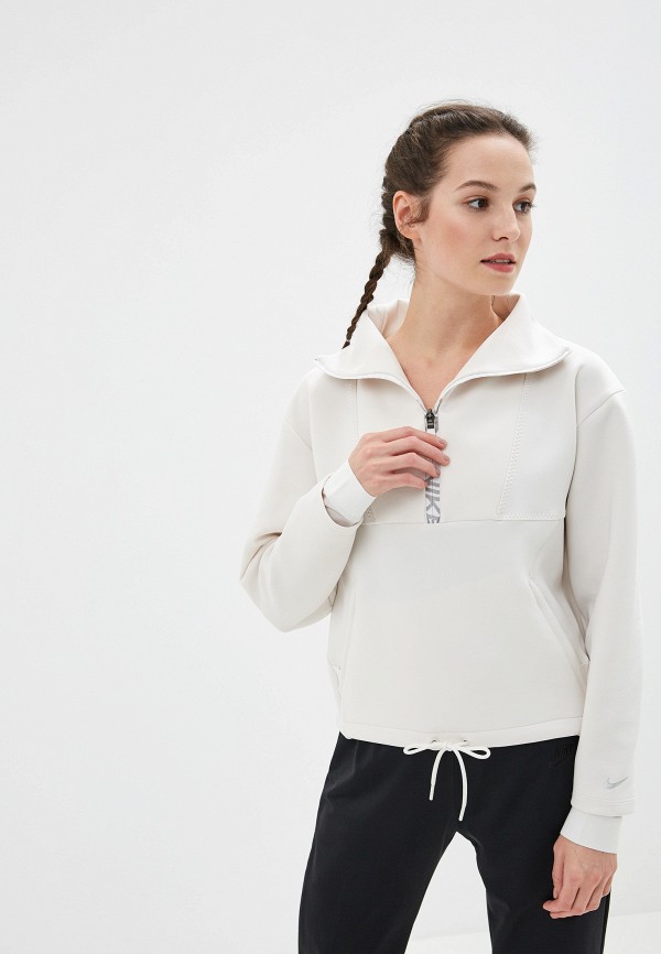 

Свитшот Nike, W NP CLN FLC CROP MOCK NECK HZ, Белый