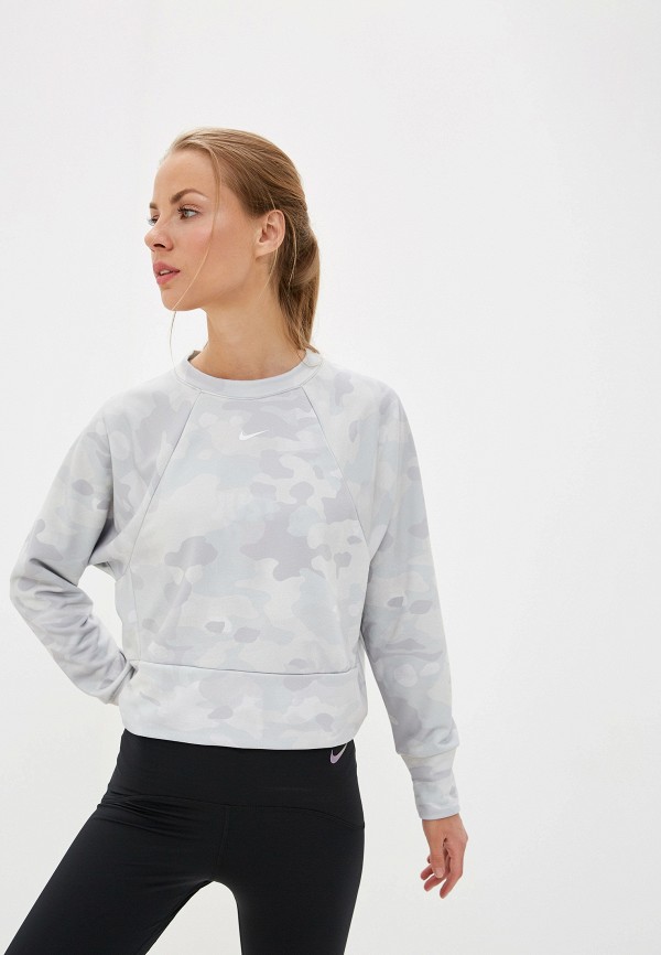 

Свитшот Nike, REBEL WOMEN'S LONG-SLEEVE FLEECE TRAINING TOP, Серый