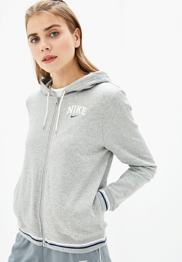 

Толстовка Nike, SPORTSWEAR WOMEN'S FLEECE FULL-ZIP HOODIE, Серый