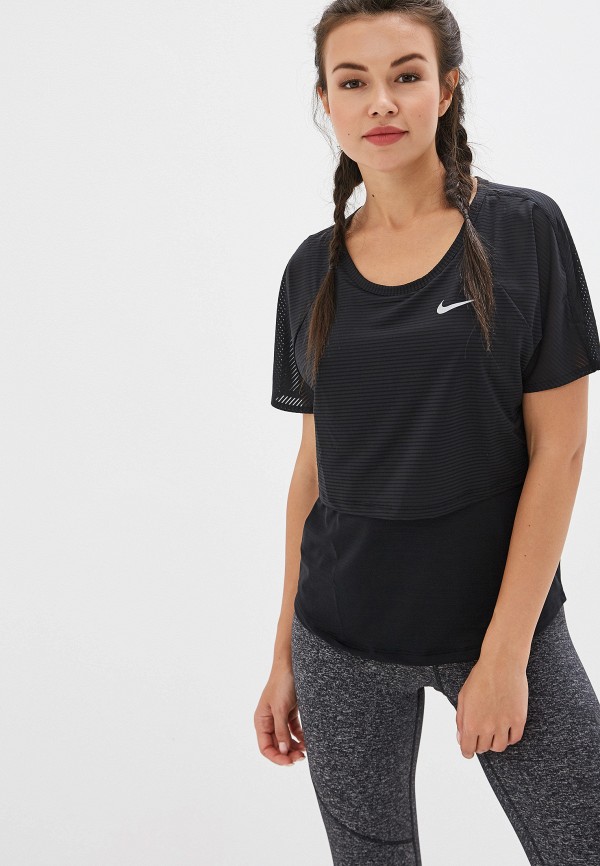 

Футболка спортивная Nike, BREATHE WOMEN'S SHORT-SLEEVE RUNNING TOP, Черный