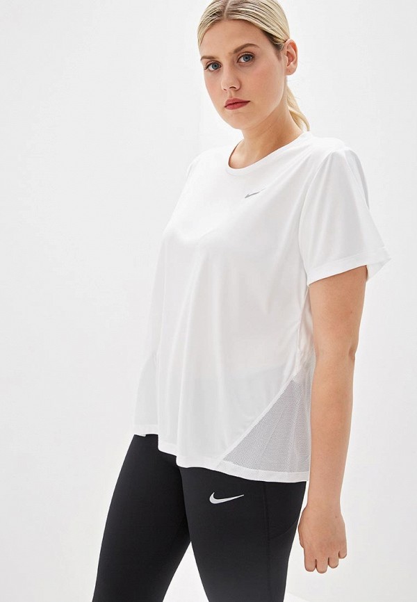 

Футболка спортивная Nike, MILER WOMEN'S SHORT-SLEEVE RUNNING TOP (PLUS SIZE, Белый