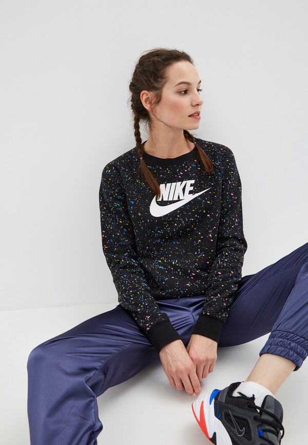 

Свитшот Nike, W NSW ESSNTL CREW FLC SPKL, Черный
