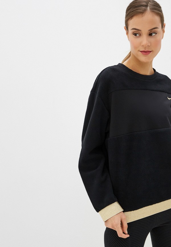 

Свитшот Nike, Черный, W NK ICON CLSH THEM FLC CREW