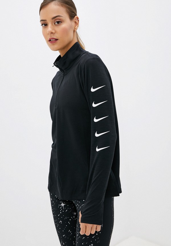 

Лонгслив спортивный Nike, Swoosh Women's 1/2-Zip Running Top, Черный