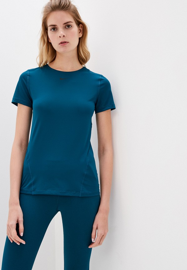 

Футболка спортивная Nike, Бирюзовый, Pro Women's Short-Sleeve Mesh Training Top
