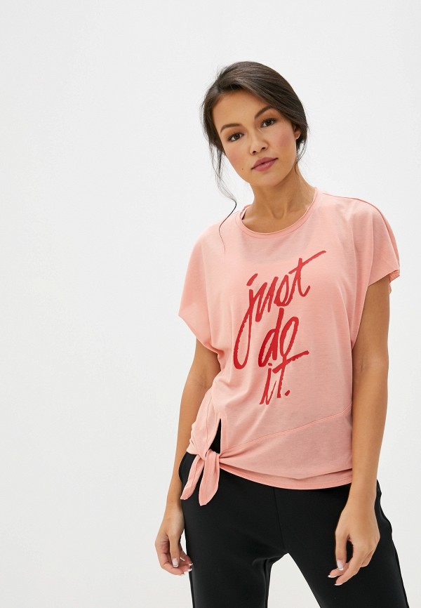 

Футболка спортивная Nike, Розовый, W NK DRY SIDE TIE SS TP GRX