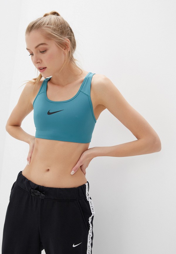 

Топ спортивный Nike, Бирюзовый, Women's Swoosh Sports Bra