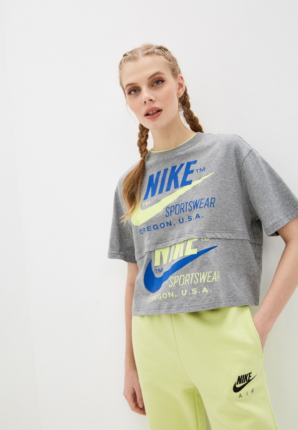 

Футболка Nike, Серый, W NSW ICN CLSH SS TOP
