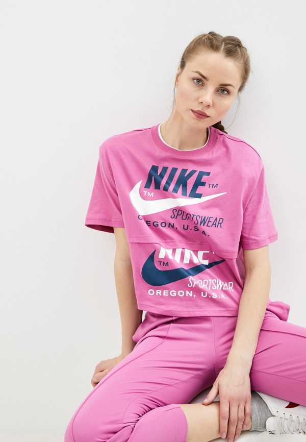 

Футболка Nike, Розовый, W NSW ICN CLSH SS TOP