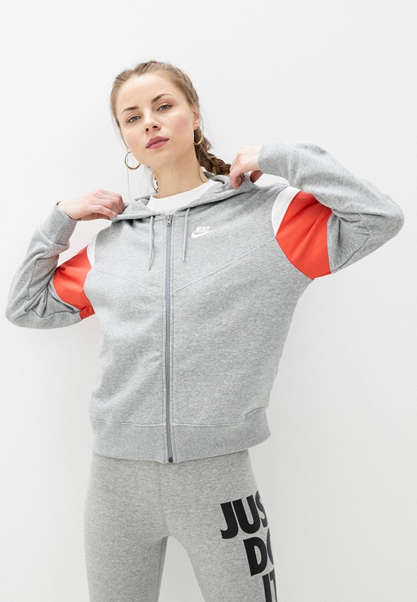 

Толстовка Nike, Серый, W NSW HRTG HOODIE FZ FLC