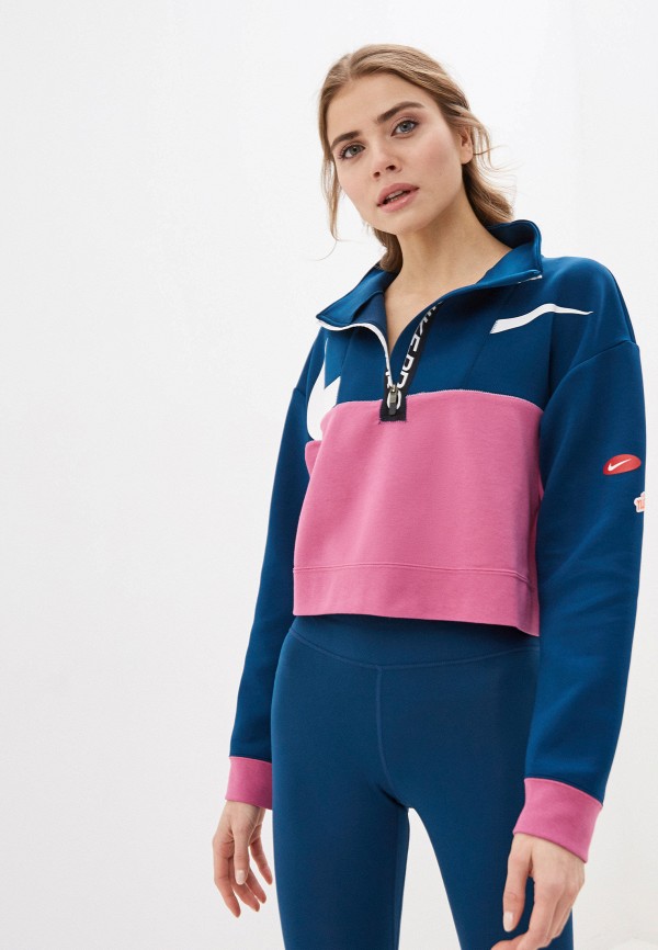 

Олимпийка Nike, Синий, W NK DRY GT FT FLC TOP ICNCLSH