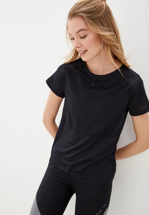 

Футболка спортивная Nike, Черный, W NP LUXE SS TOP MESH MIX