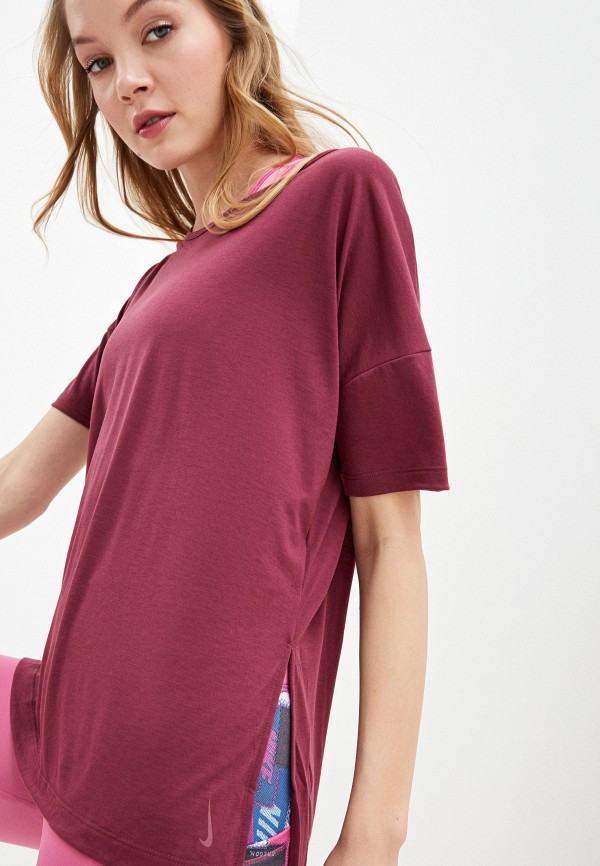 

Футболка спортивная Nike, Бордовый, W NK YOGA LAYER SS TOP