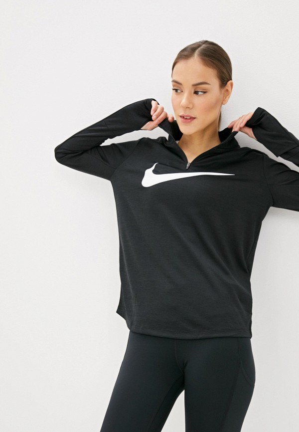 

Лонгслив спортивный Nike, Черный, W NK MIDLAYER QZ SWSH RUN