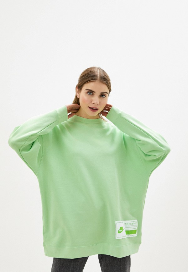 

Свитшот Nike, Зеленый, W NSW NSW FLC CREW OVERSIZE