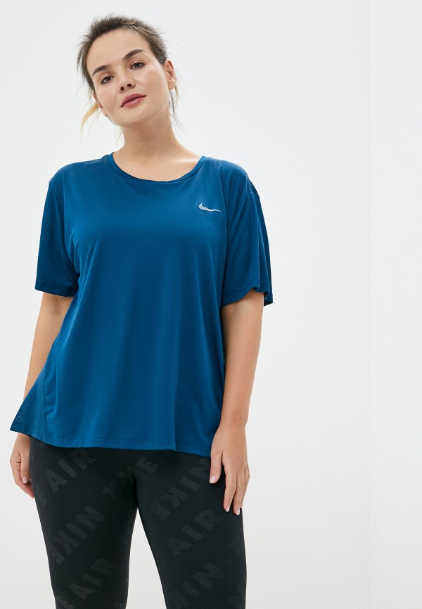 

Футболка спортивная Nike, Синий, W NK MILER TOP SS PLUS