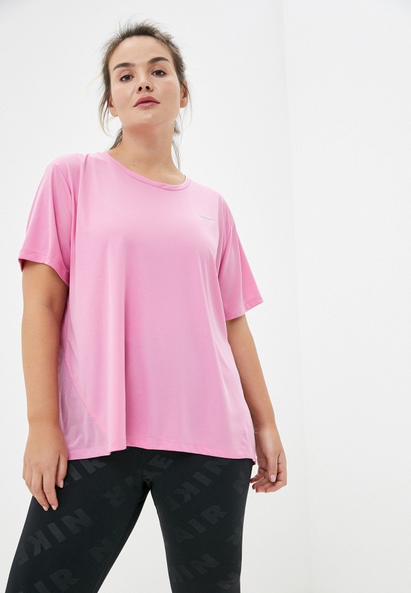 

Футболка спортивная Nike, Розовый, W NK MILER TOP SS PLUS
