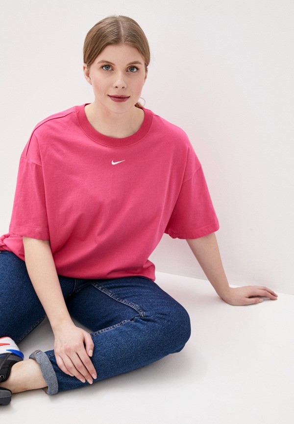 

Футболка Nike, Розовый, W NSW ESSNTL TOP SS BF PLUS