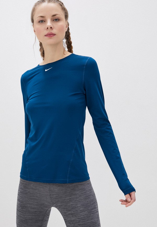 

Лонгслив спортивный Nike, Синий, W NP TOP LS ALL OVER MESH