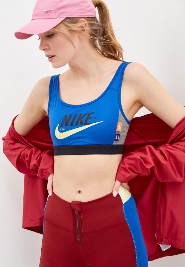 

Топ спортивный Nike, Синий, NIKE SWOOSH ICNCLSH BRA PAD