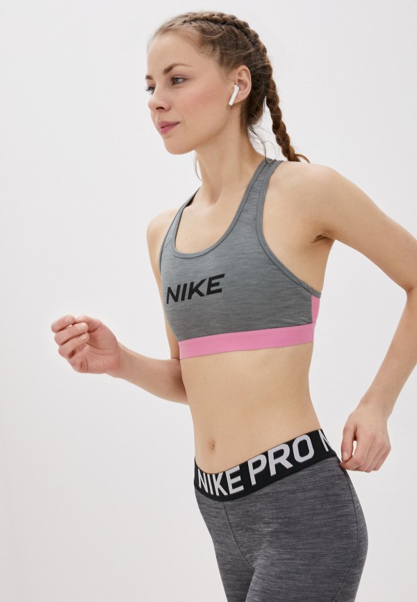 

Топ спортивный Nike, Серый, NIKE SWOOSH BAND HBR BRA NO PD