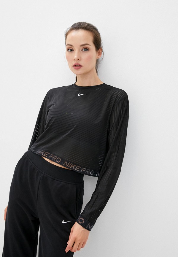 

Лонгслив спортивный Nike, Черный, W NP CLN MESH LS TOP