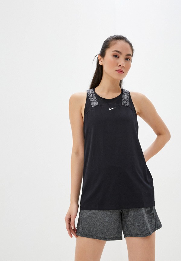 

Майка спортивная Nike, Черный, W NP DRY ELSTK TANK MAT VNR SU