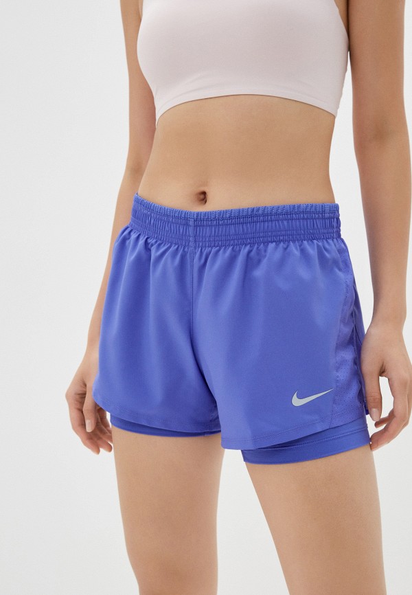 

Шорты спортивные Nike, Фиолетовый, W NK 10K 2IN1 SHORT
