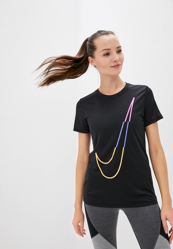 

Футболка спортивная Nike, Черный, W NK DRY TEE LEG ICON CLASH