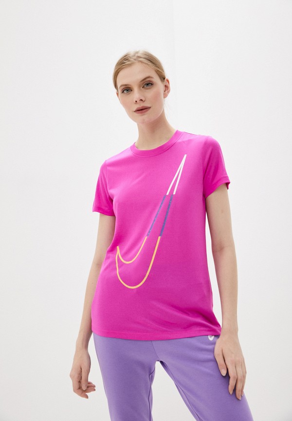 

Футболка спортивная Nike, Розовый, W NK DRY TEE LEG ICON CLASH