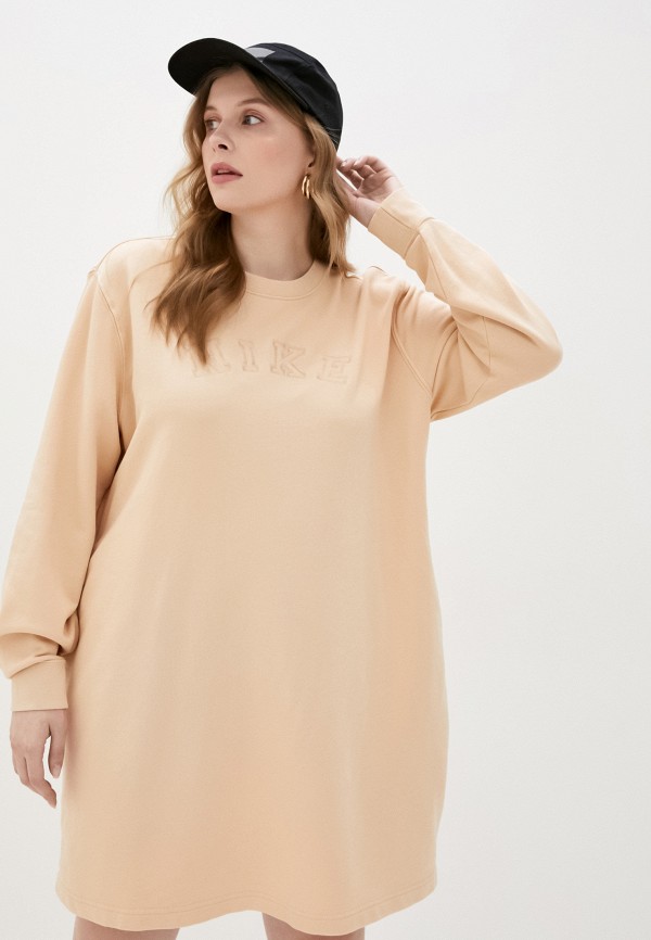 

Платье Nike, Бежевый, W NSW WASH DRESS FT PLUS