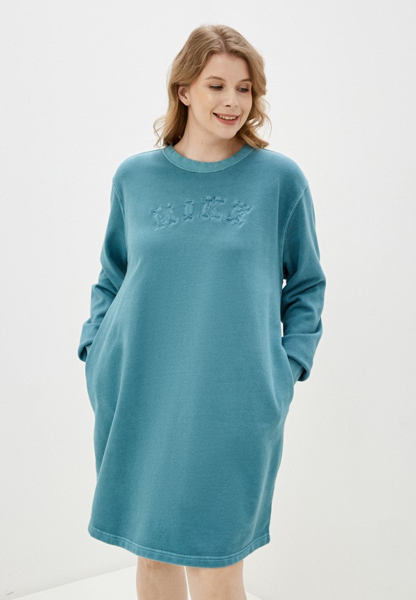 

Платье Nike, Бирюзовый, W NSW WASH DRESS FT PLUS