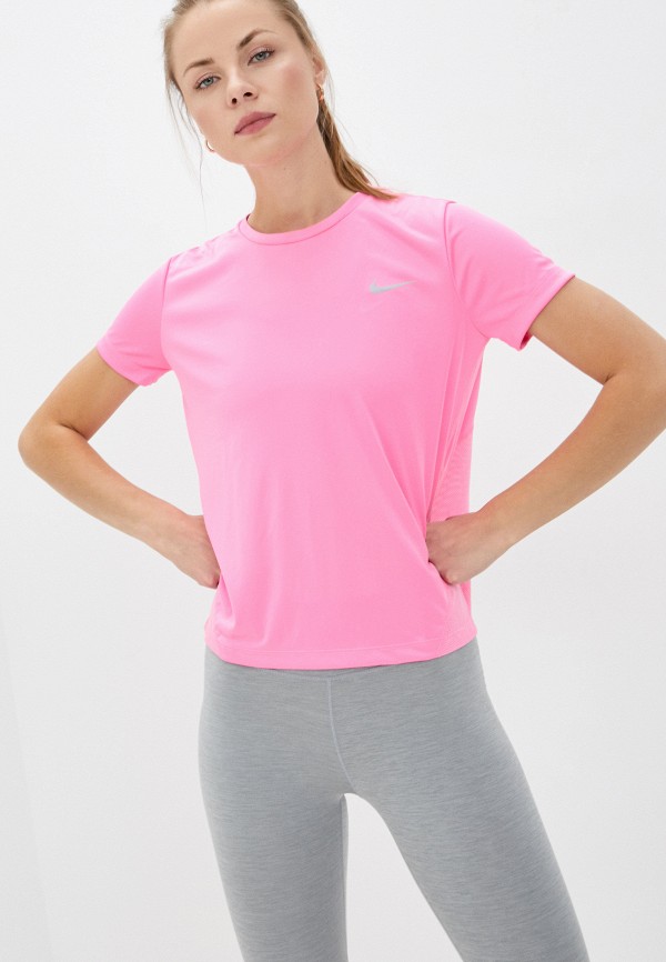 

Футболка спортивная Nike, Розовый, W NK MILER TOP SS