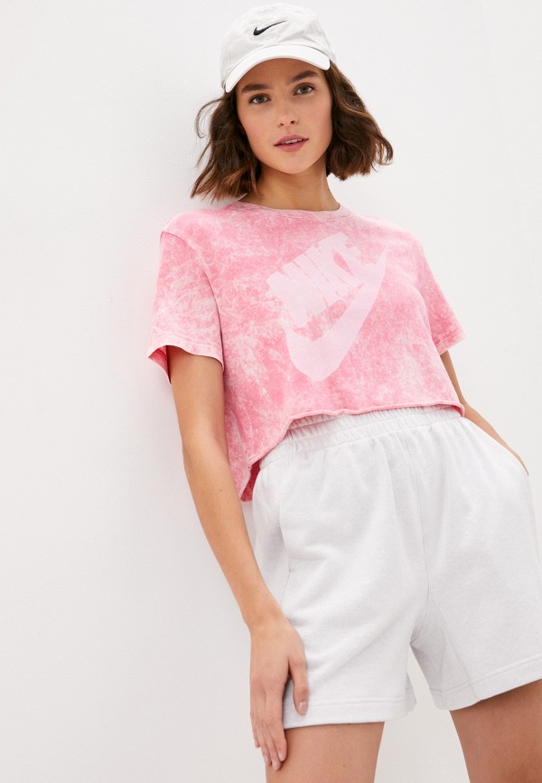 

Футболка Nike, Розовый, W NSW TEE WASH FUTURA CROP