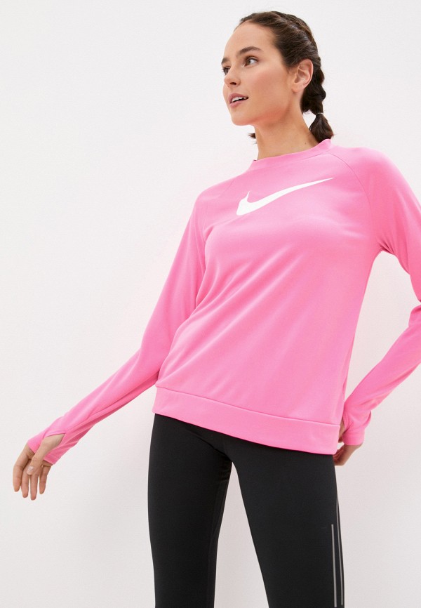 

Лонгслив спортивный Nike, Розовый, W NK SWOOSH RUN TOP CREW