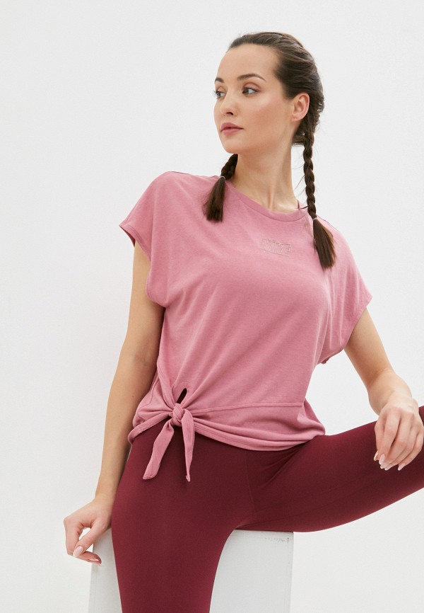 

Футболка спортивная Nike, Розовый, W NK DRY SS TOP TIE PP5 CB