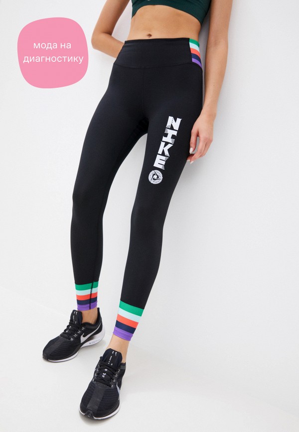 

Тайтсы Nike, Черный, W NK ONE ICNCLSH PT 7/8 TGT B