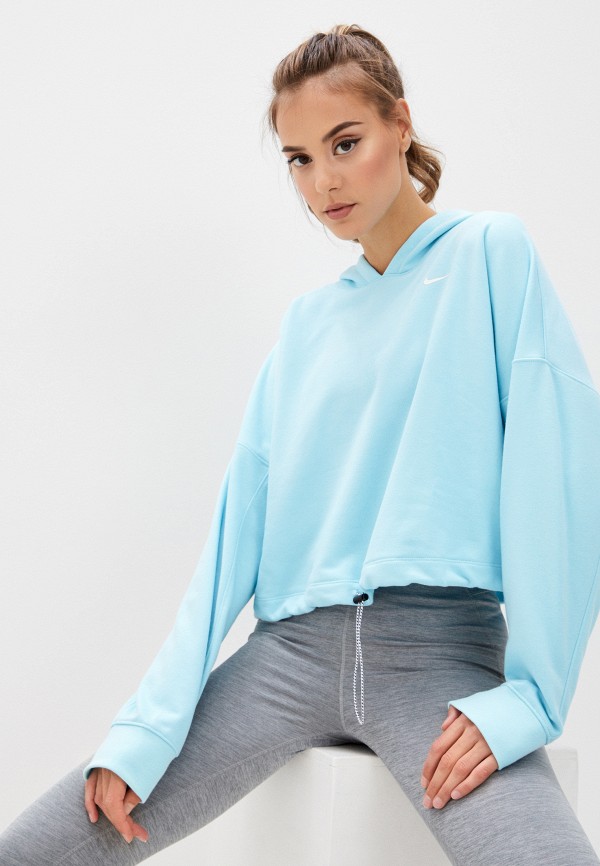 

Худи Nike, Голубой, W NK ICNCLSH DRY FLC PT TP GD