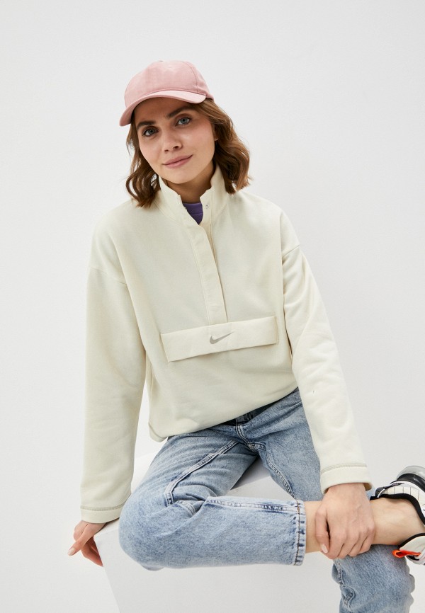 

Свитшот Nike, Бежевый, W NSW SWSH TOP HZ FLC BB