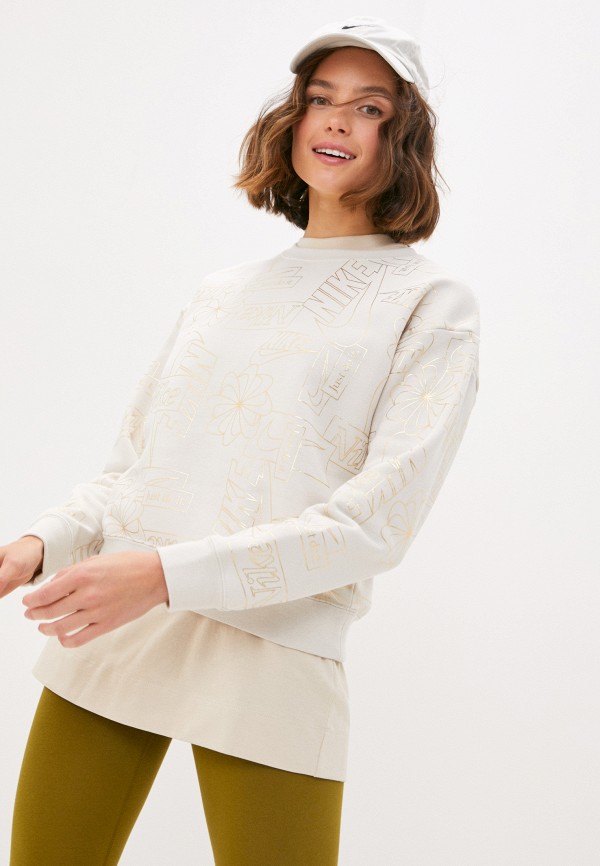 

Свитшот Nike, Бежевый, W NSW ICN CLSH FLC AOP TOP