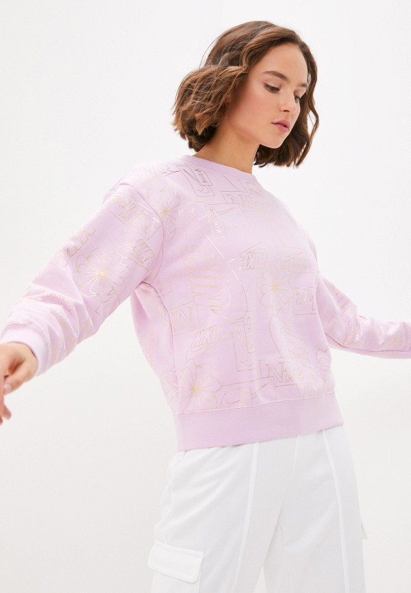 

Свитшот Nike, Розовый, W NSW ICN CLSH FLC AOP TOP
