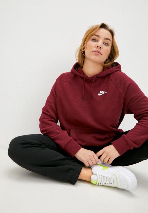 

Худи Nike, Бордовый, W NSW ESSNTL HOODY PO FLC PLUS