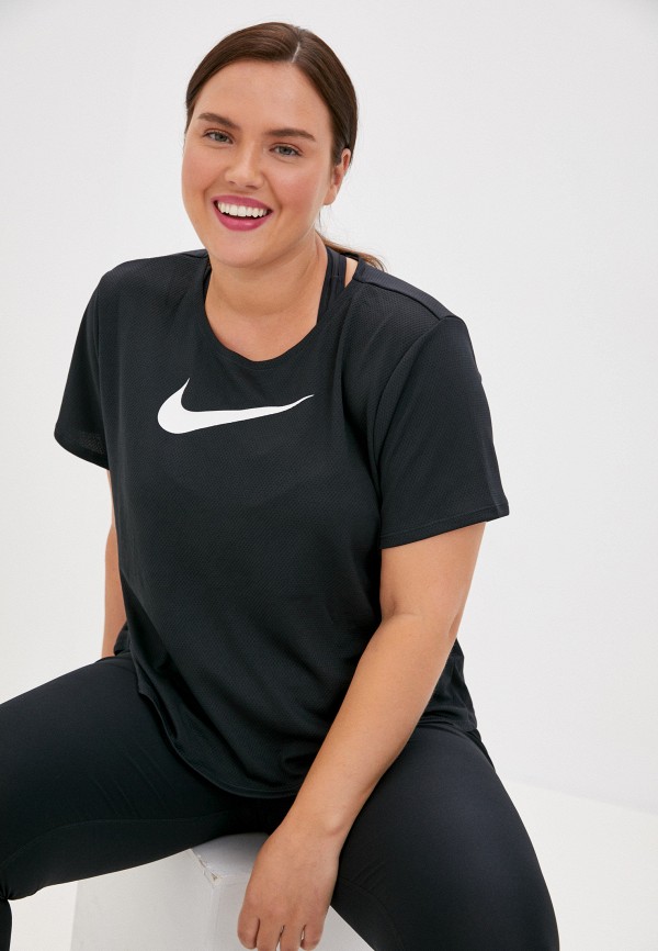 

Футболка спортивная Nike, Черный, W NK SWOOSH RUN SS PLUS