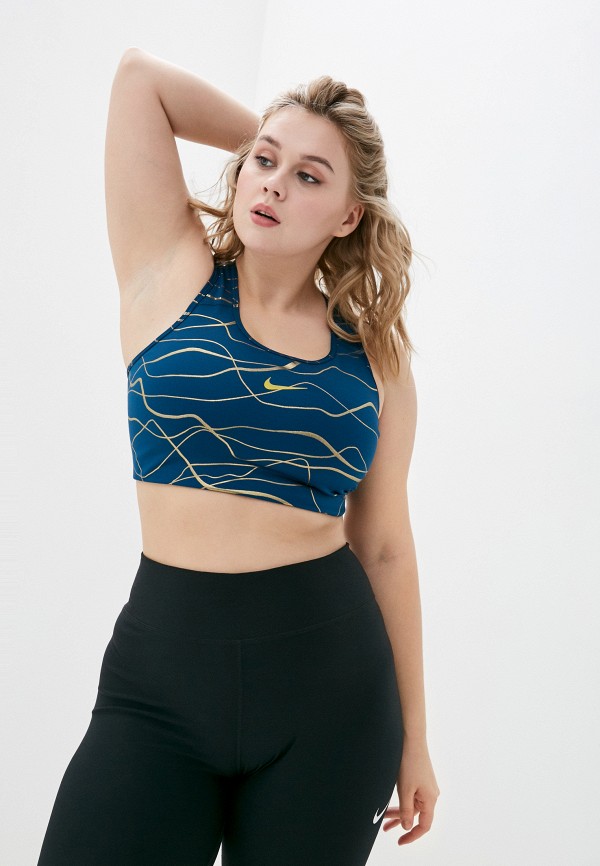 

Топ спортивный Nike, Синий, NIKE SWOOSH ICNCLSH PLUS BRA 2