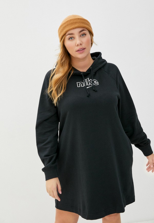 

Платье Nike, Черный, W NSW DRESS FLC VRSTY PLUS
